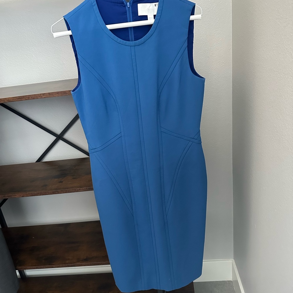 Hugo Boss Teal Blue Pencil Sheath Dress Size 8